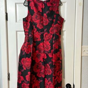 Elegant Red Floral Dress